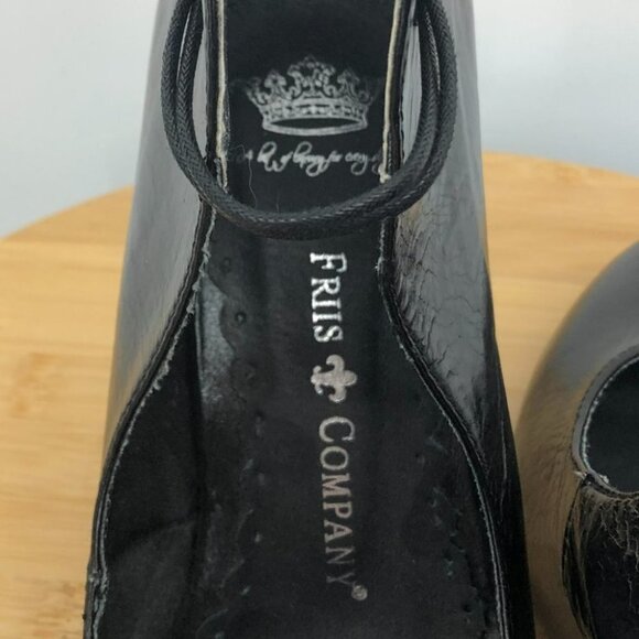 Friis and Company Black leather round toe tie front heels size 6.5 (EU 37) - Picture 4 of 14